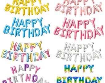 Happy Birthday Large Banner Bunting Party Balloon Decoration Set 16" x 13 pieces