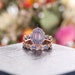 Black Opal engagement ring set rose gold milgrain sapphire ring set art deco wedding vintage Antique Unique Bridal Anniversary ring set