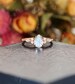 Pear shaped moonstone engagement ring Vintage rose gold ring |Unique cluster diamond ring Art deco engagement ring | Anniversary ring 