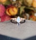 Pear shaped moonstone engagement ring Vintage rose gold ring |Unique cluster diamond ring Art deco engagement ring | Anniversary ring 