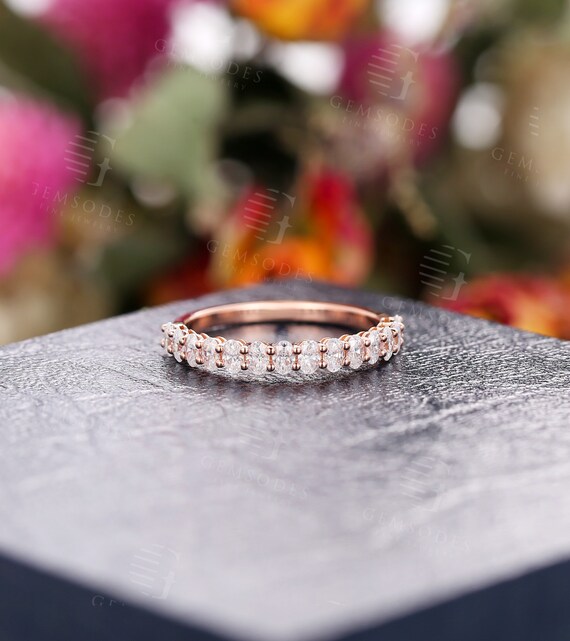 Moissanite Wedding Band Women Rose Gold Eternity Band Unisex Wedding Ring  Delicate Stacking Minimalist Colorless Gemstone Anniversary Ring - Etsy | Rose  gold eternity band, Moissanite wedding bands, Wedding ring bands