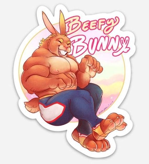 Beefy Bunny All Might Sticker 3x4 Etsy