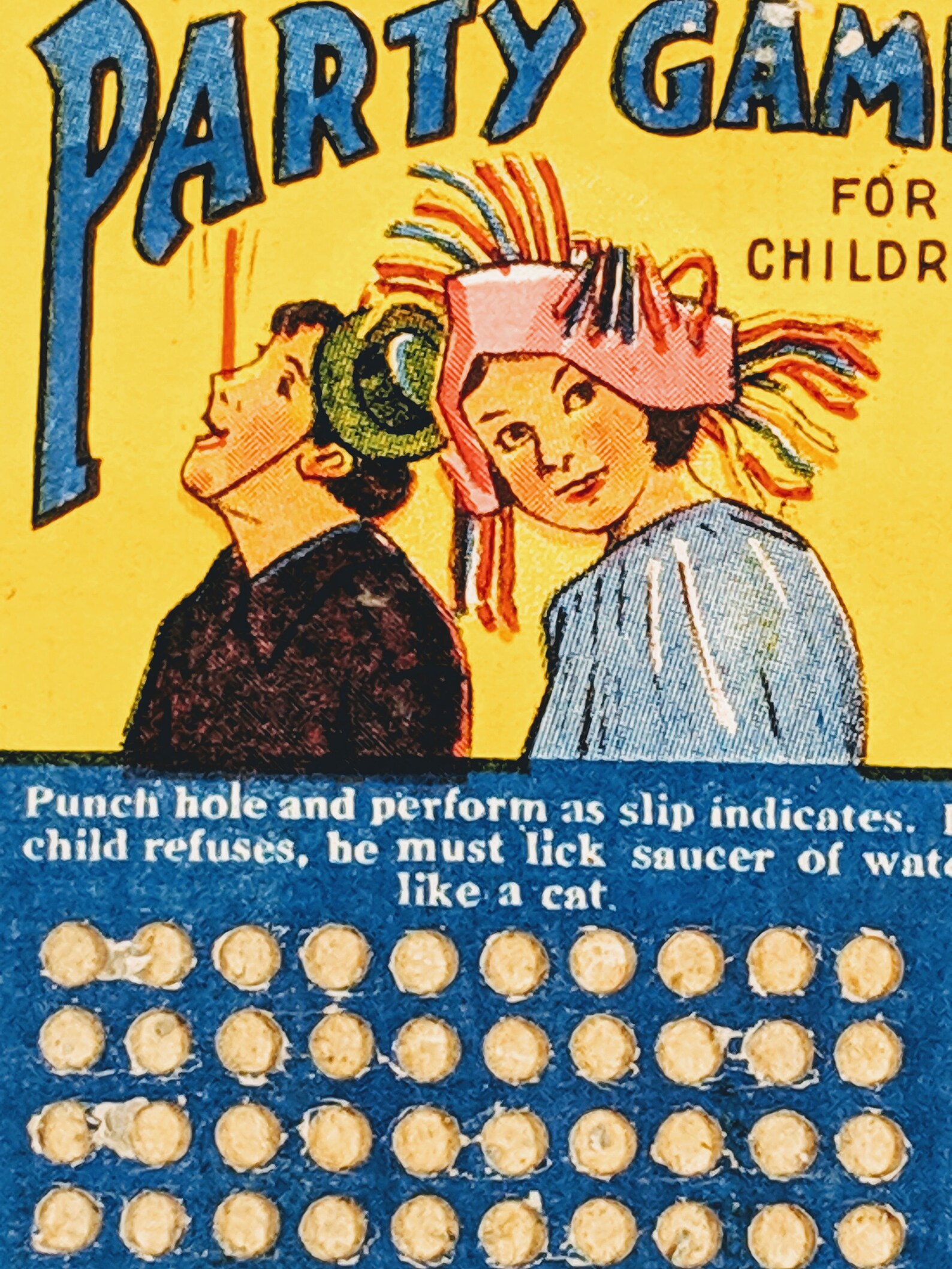1930's/40's Punchboard Party Game for Children Etsy