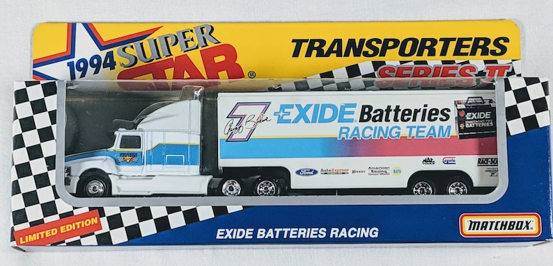 1994 Matchbox Super Star Transporters Exide Batteries Racing #7 NIP White Rose Collectibles Unopened Series Two Limited Edition