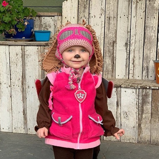 Skye Paw Patrol Hat, paw patrol, girl puppy hat, sky hat, sky beanie, little girl hat, character hat, paw patrol beanie, crochet skye hat