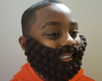 Crochet beard, fake beard, kids beard, yarn beard, bubble beard, lumberjack, cosplay beard, mustache, baby beard, beard hat, child beard