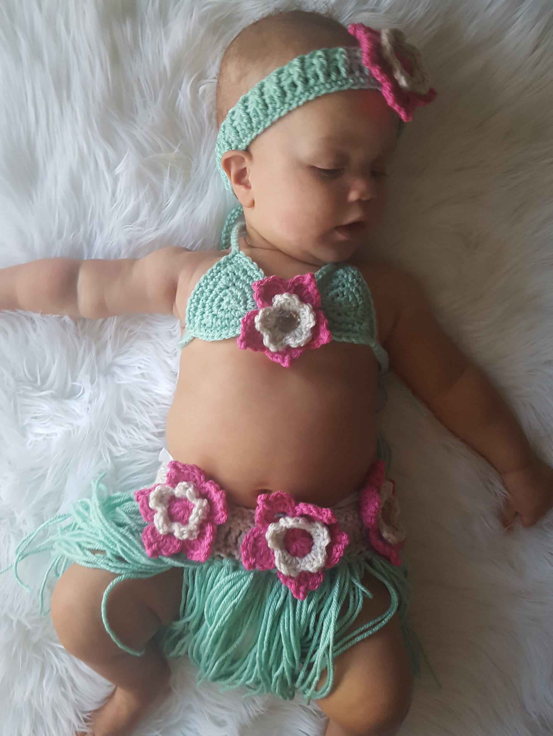 hawaiian, luau, baby grass skirt, swim suit, baby bikini, hawaiian