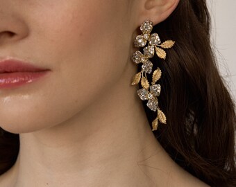per donne e ragazze Ushiny Set di gioielli da sposa in argento con collana e orecchini con cristalli e orecchini pendenti