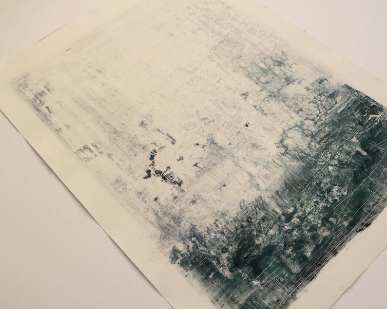 Original monotype print Urban interventions 7