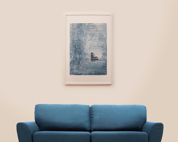 Original monotype print Urban interventions 7