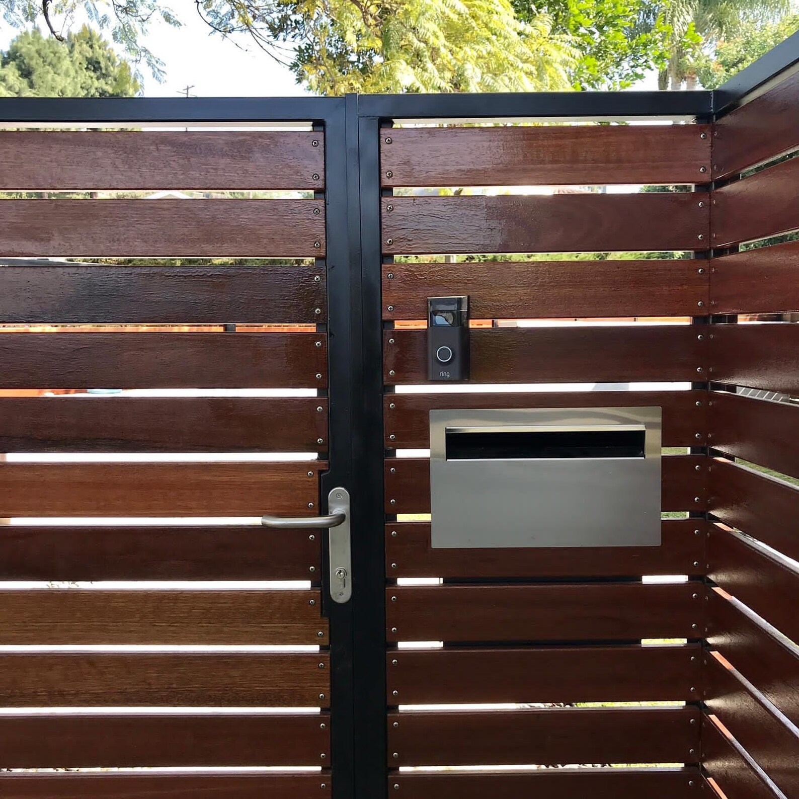 Fence mounted mailbox Modern mailbox Address Numbers Etsy