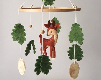 Woodland Animals Baby Mobile: Deer Nursery Decor