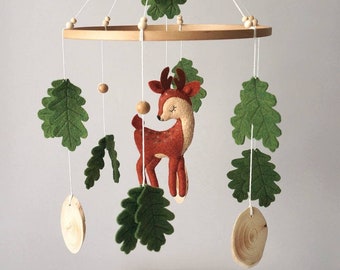 Woodland mobile, Animals Mobile, Baby Girl Mobile, Deer Baby Mobile, Woodland Nursery, Forest baby mobile