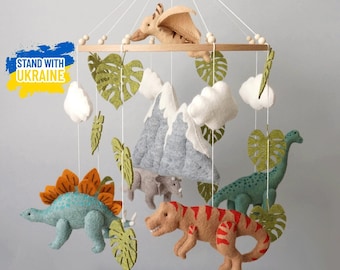 Dino nursery mobile with pterodactyl Baby mobile boy Dino baby shower gift Modern baby mobile Hanging Baby mobile Dinosaurs boy nursery