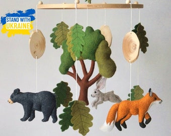 Woodland mobile, Woodland Nursery Mobile,  Woodland animals mobile, Baby Mobile Boy, Baby Mobile Girl, Woodland hanging mobile Forest mobile