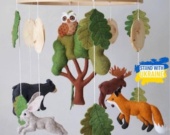 Woodland mobile Animal mobile Forest animal mobile Hanging baby mobile Baby mobile girl Gender neutral mobile Woodland Mobile for Nursery