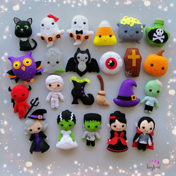 Cute Halloween Decorations, Set of Halloween Ornaments, Cute Halloween Ornament, Halloween Favors, Halloween Party Decorations