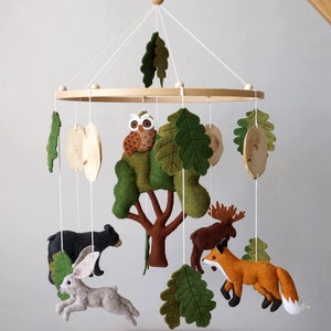Woodland mobile Animal mobile Forest animal mobile Hanging baby mobile Baby mobile girl Gender neutral mobile Woodland Mobile for Nursery