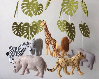 BIG Safari Tiere mobile Dschungeltiere mobile Afrikanische Tiere mobile Safari Kinderzimmer Krippe mobile Junge Safari mobile Baby Mädchen Dschungel mobile