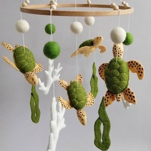 Turtles baby mobile Sea crib mobile Baby mobile Ocean Nautical nursery mobile Under the Sea Mobile image 1