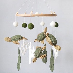 Baby mobile with turtles, Sea creatures nursery mobile, Nautical nursery mobile, Under the Sea Mobile, Hanging baby mobile Baby Girl nursery