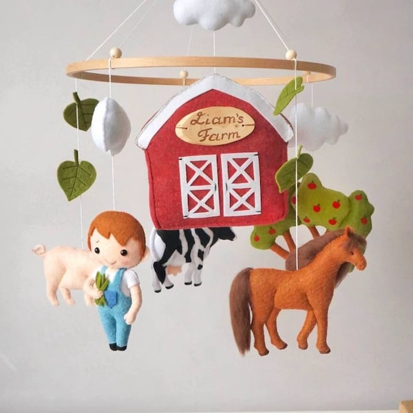 Farm Baby Mobile Etsy