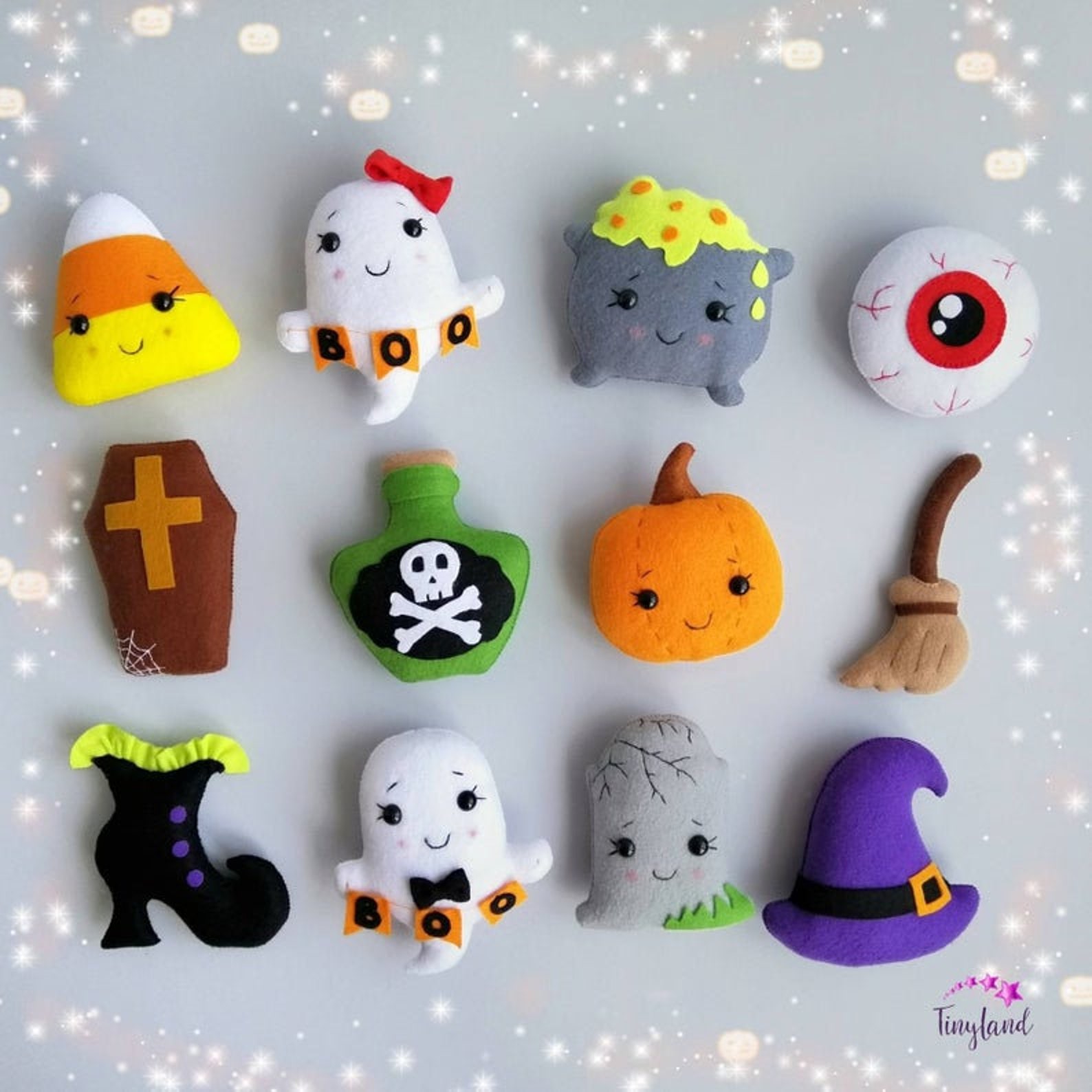 Cute Halloween Decorations, Set of Halloween Ornaments, Cute Halloween ...