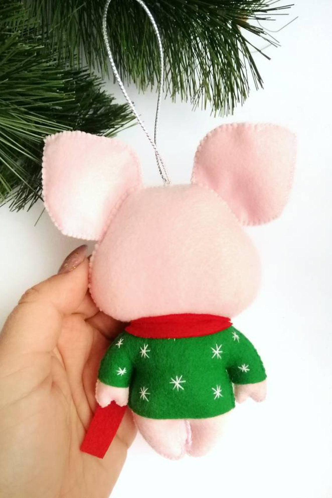 Christmas Pig Ornament Christmas Pig Decor Felt Christmas Pig Etsy UK