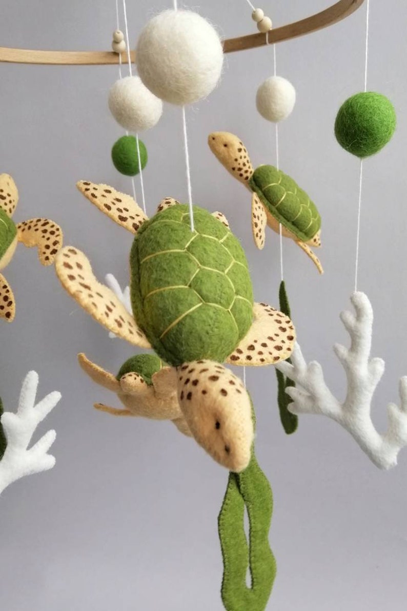 Turtles baby mobile Sea crib mobile Baby mobile Ocean Nautical nursery mobile Under the Sea Mobile image 6