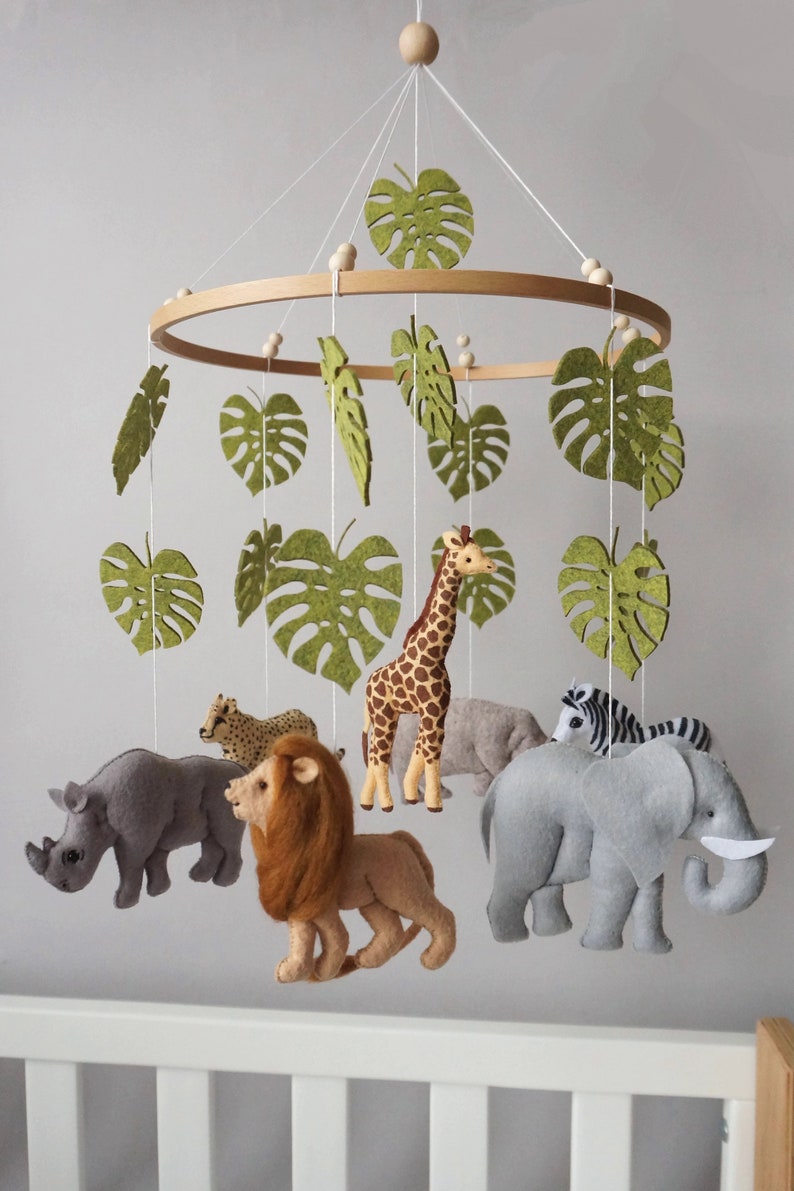 BIG Safari Animals Mobile Jungle Animals Nursery African Etsy