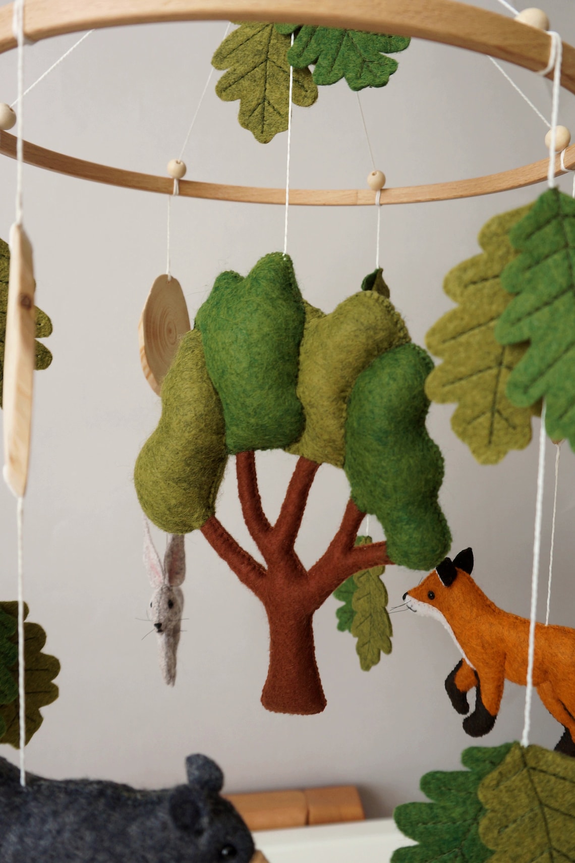 Woodland Mobile Woodland Animals Mobile Woodland Nursery Etsy
