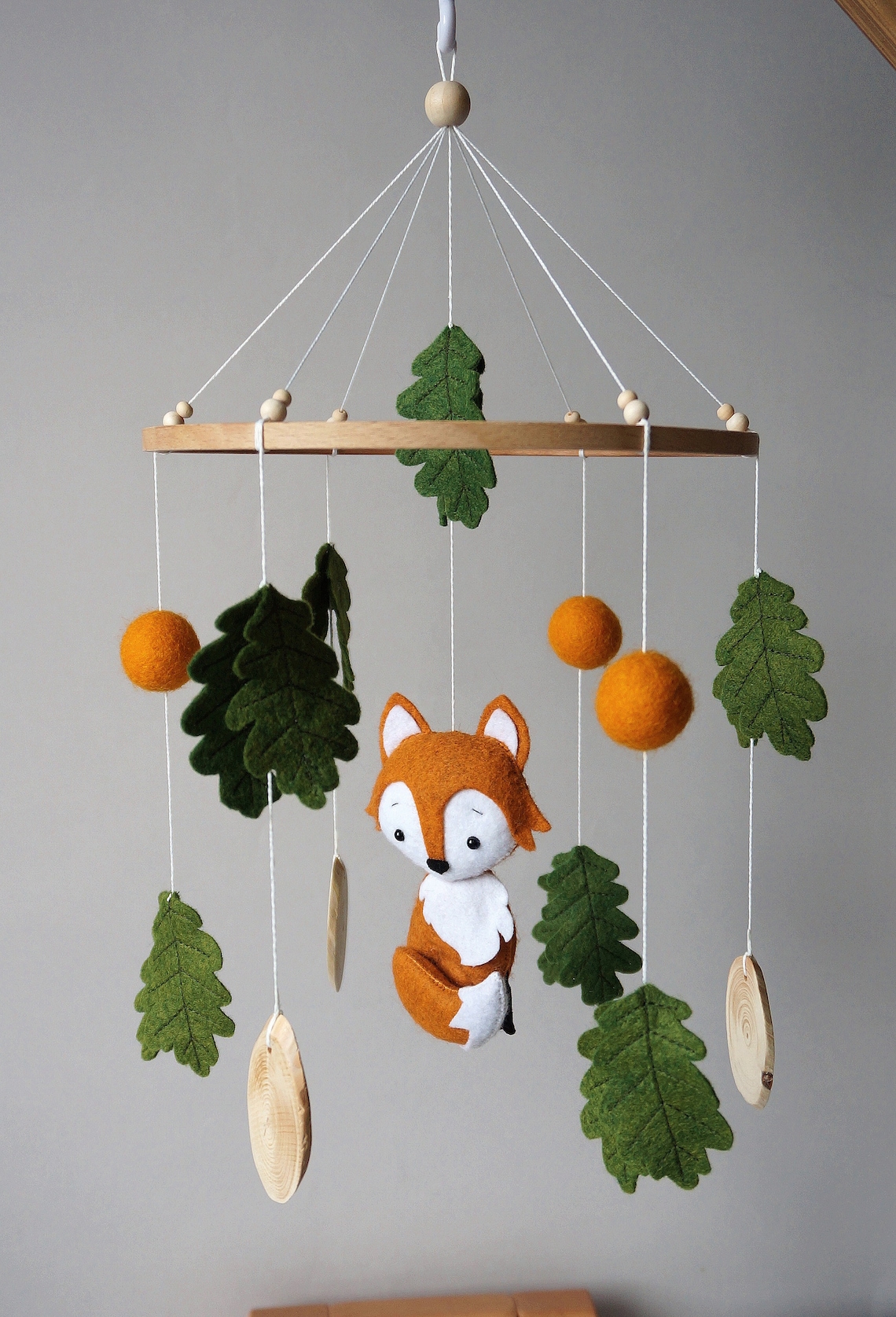 Woodland Mobile Woodland Animals Mobile Baby Girl Mobile Fox Etsy