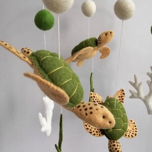 Turtles baby mobile Sea crib mobile Baby mobile Ocean Nautical nursery mobile Under the Sea Mobile image 4