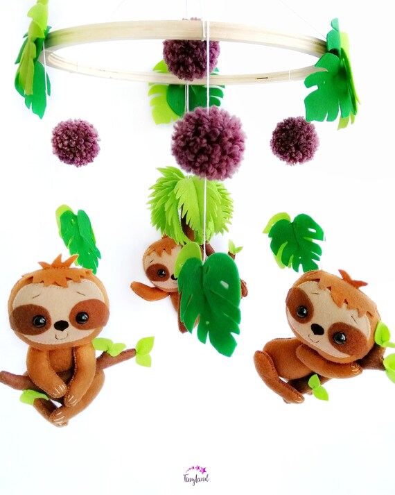 Perezoso Bebe Movil Vivero Perezoso Selva Bebe Movil Etsy