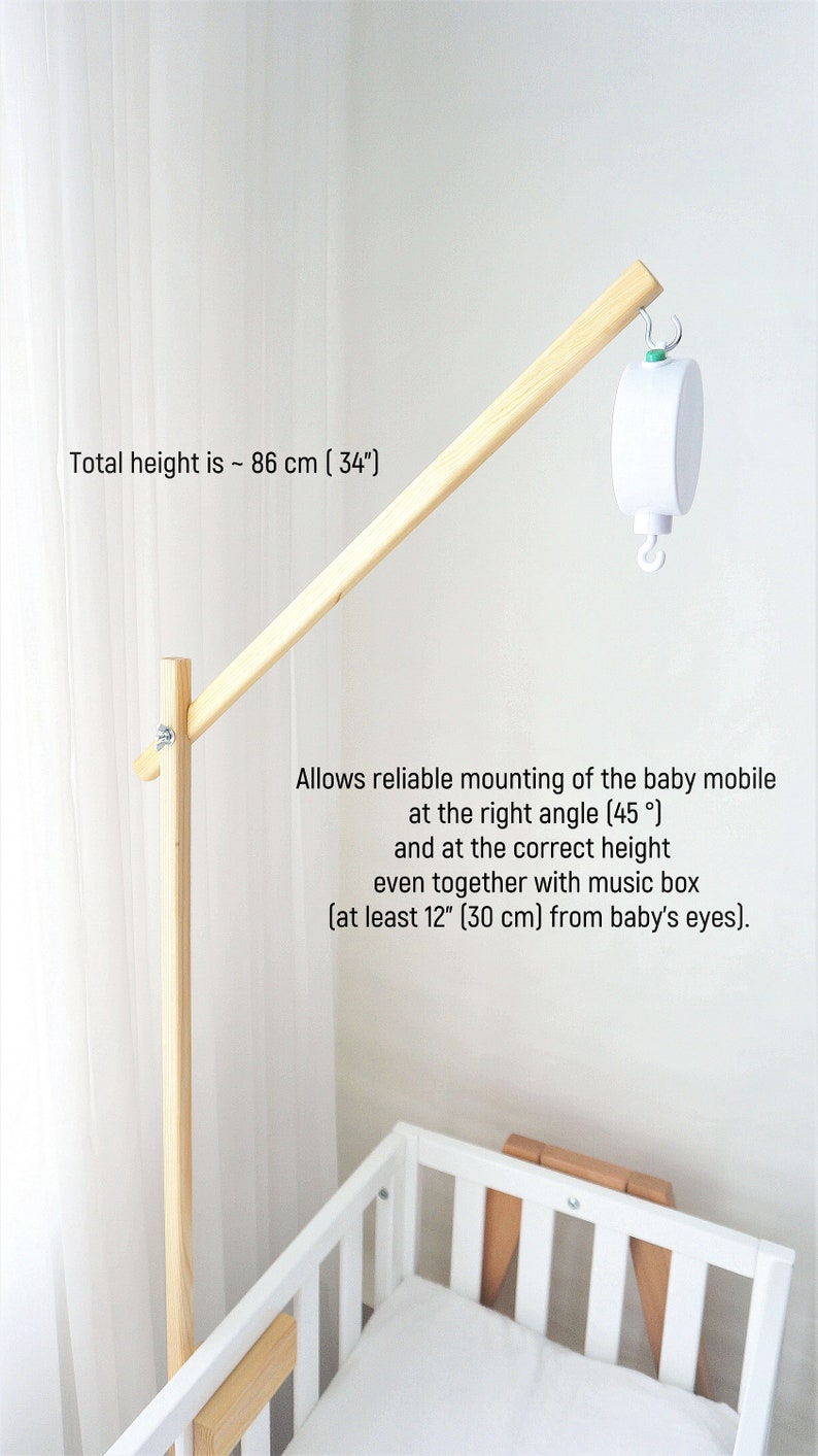 Baby Mobile Attachment Arm Wooden Baby Mobile Holder Baby Etsy