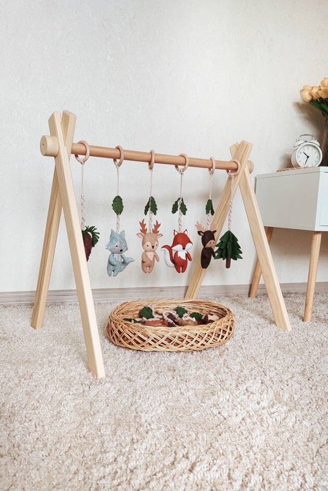 Wooden Baby Gym, Baby Play Gym, Pine Wood Baby Gym Frame, Baby Gym Set