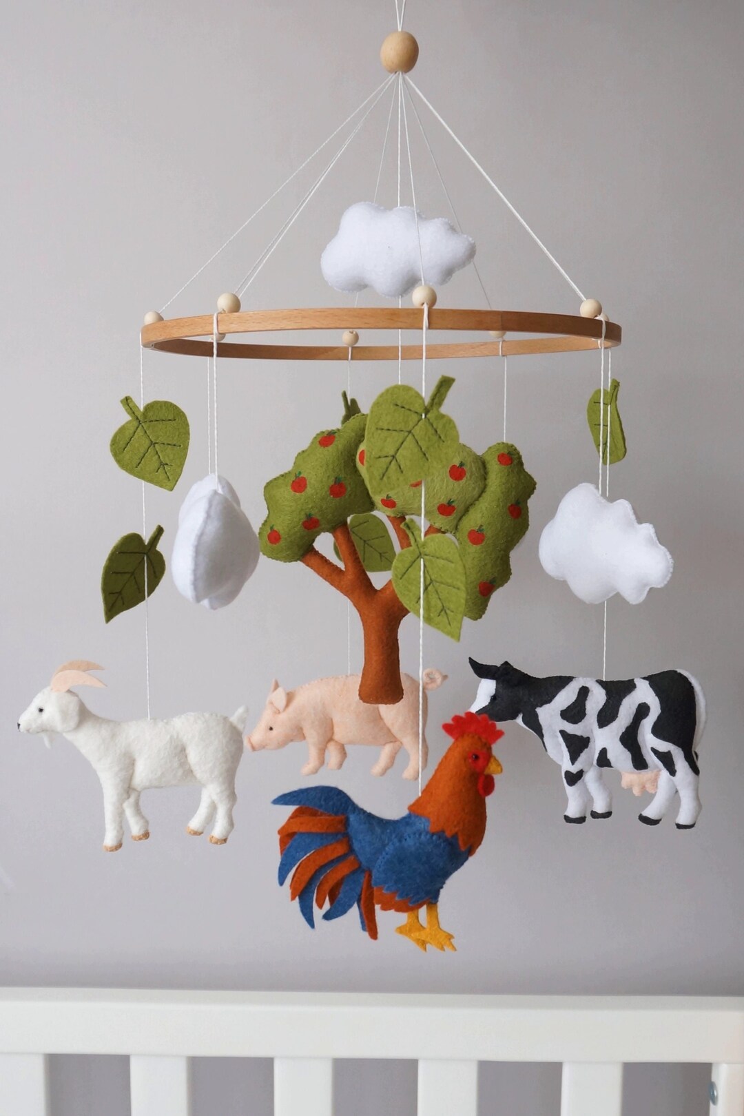 Farm Baby Mobile, Farm Animals Nursery Mobile, Farmhouse Nursery Mobile
