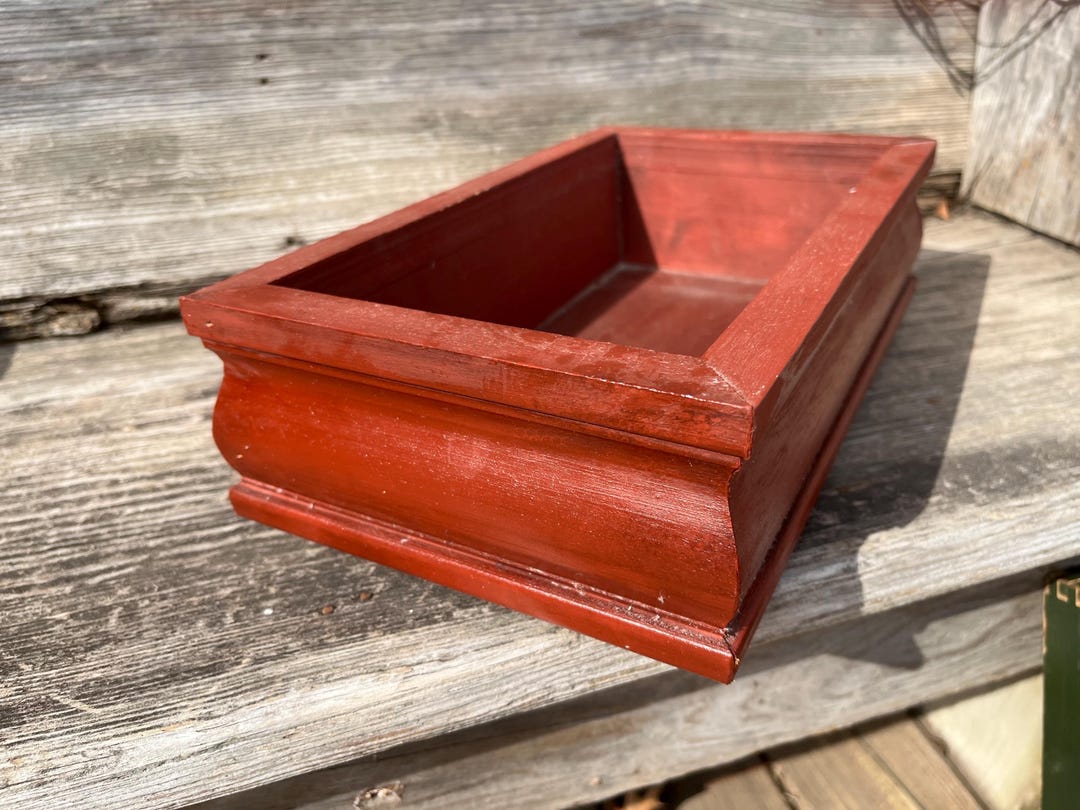 Primitive Solid Wooden Riser Tray Rustic Country Farmhouse Rusty Red - Etsy