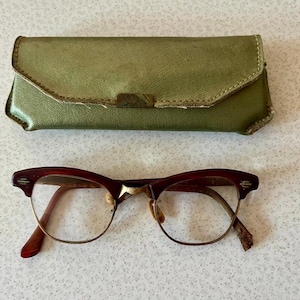 Vintage Art Craft 12K Gold Filled Eyeglasses With Original Case Antique Glasses