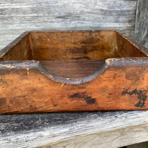 Vintage Wooden Box Tray Cubby Shelf 10”x11.25” Gorgeous wooden patina