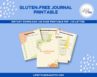 Gluten-Free Journal Printable | Gluten-Free Food Tracker and Symptom Management |  Celiac Disease and IBS Health Planner | Instant Download