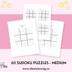60 hard sudoku puzzles large print sudoku games with answers etsy