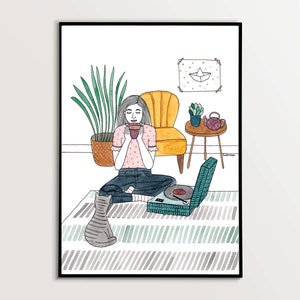 Arte rilassante, stampa murale rilassante, stampa di illustrazioni, stampa rilassante, stampa artistica rilassante, arte murale rilassante, stampa artistica rilassante, arte murale rilassante, hygge
