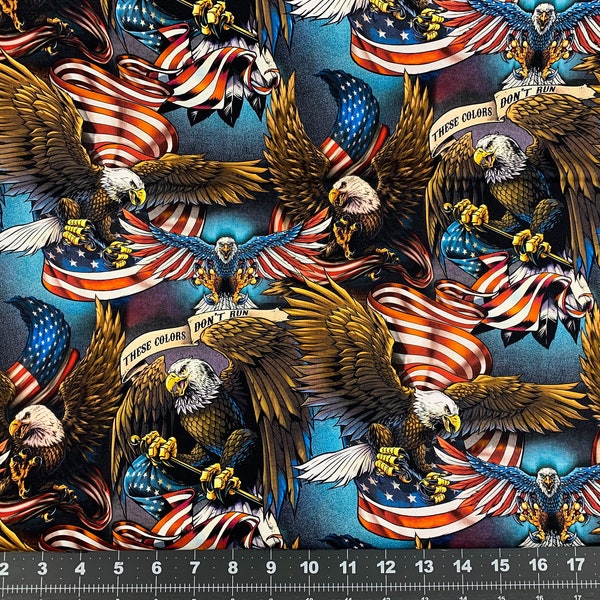 Patriotic fabric by the yard These Colors Don't Run military Fabric 37398C  Quilt of Valor fabric patriotic quilt fabric eagle fabric