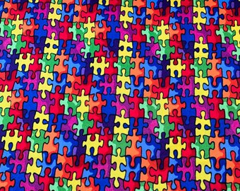 Puzzle Fabric Etsy