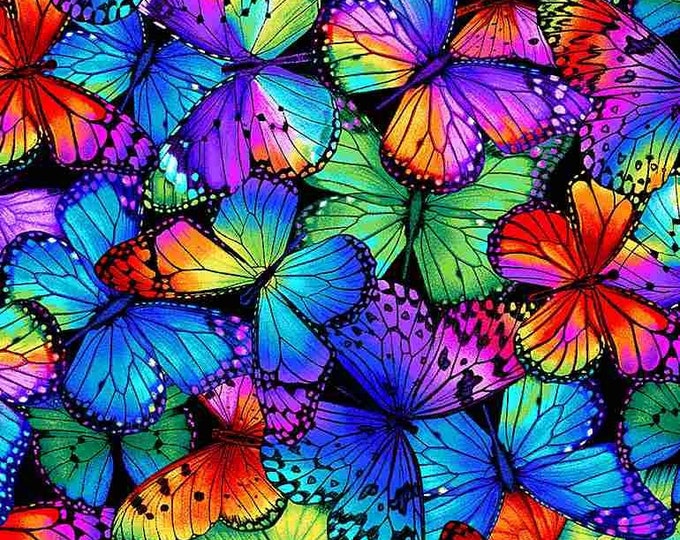 Bright Butterfly Cotton Fabric by the Yard C8531 Timeless Etsy