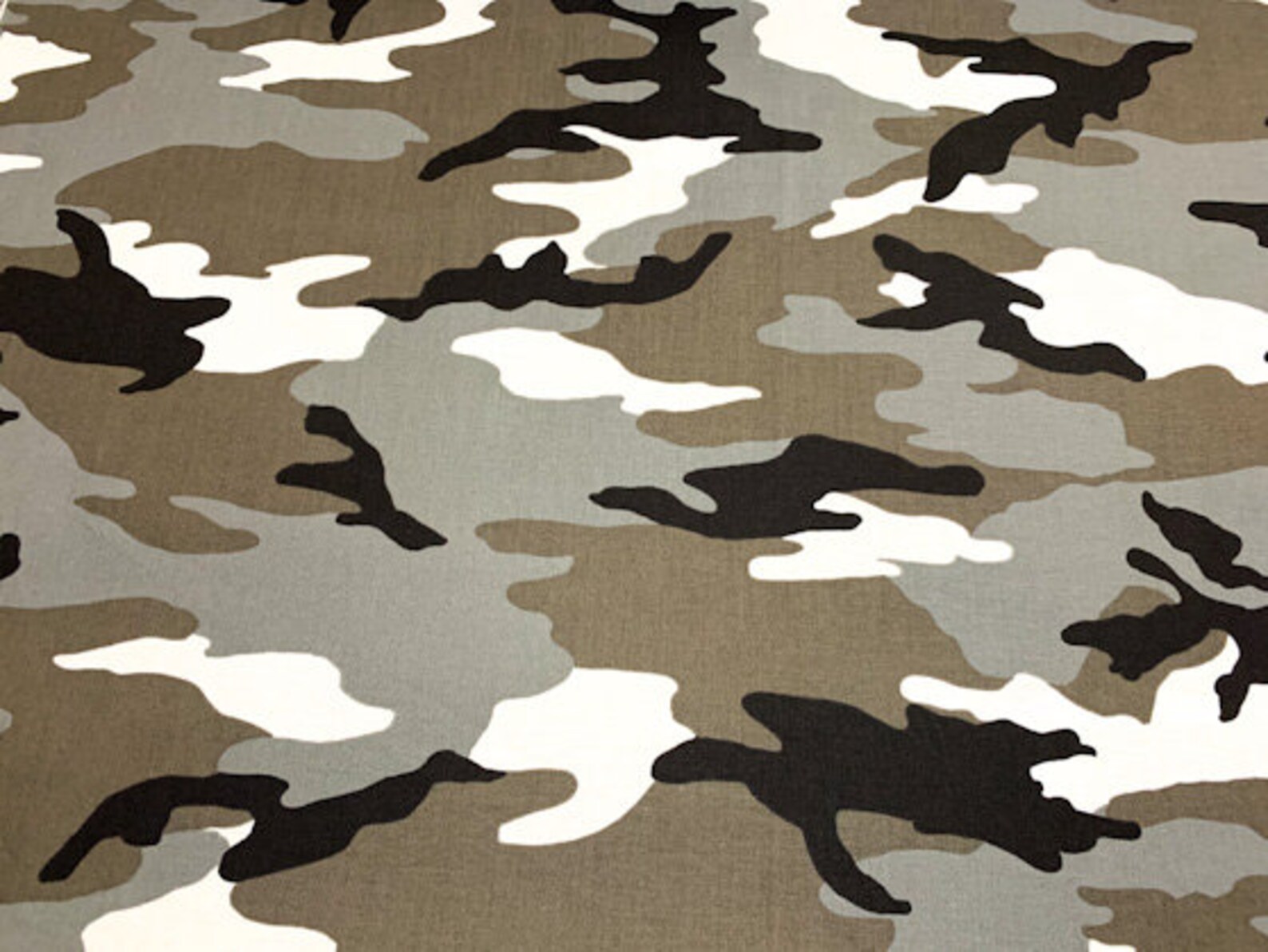Grey Camo Cotton fabric by the yard Gray and White Camouflage Etsy