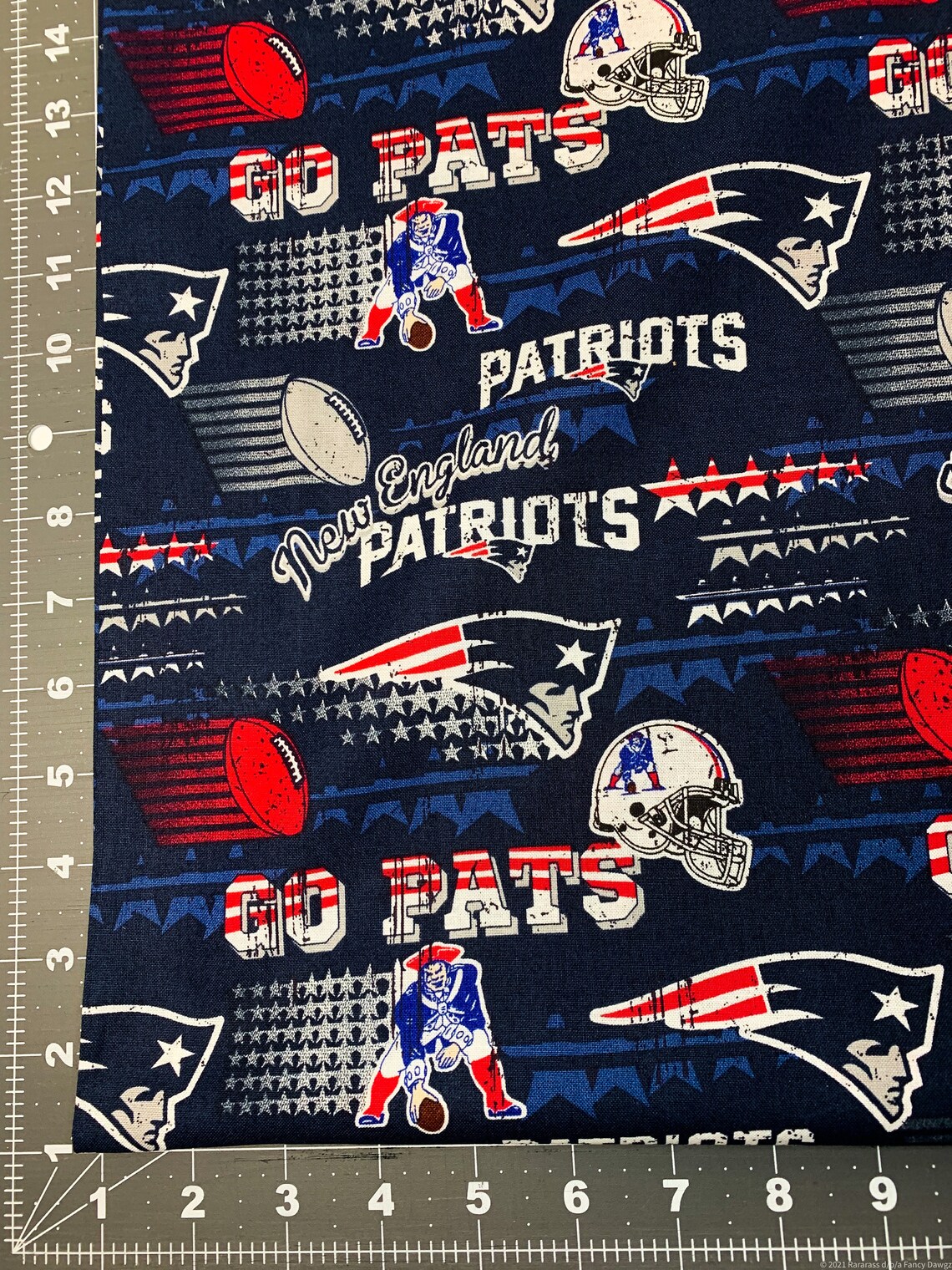 NFL New England Patriots cotton fabric by the yard NFL fabric Etsy