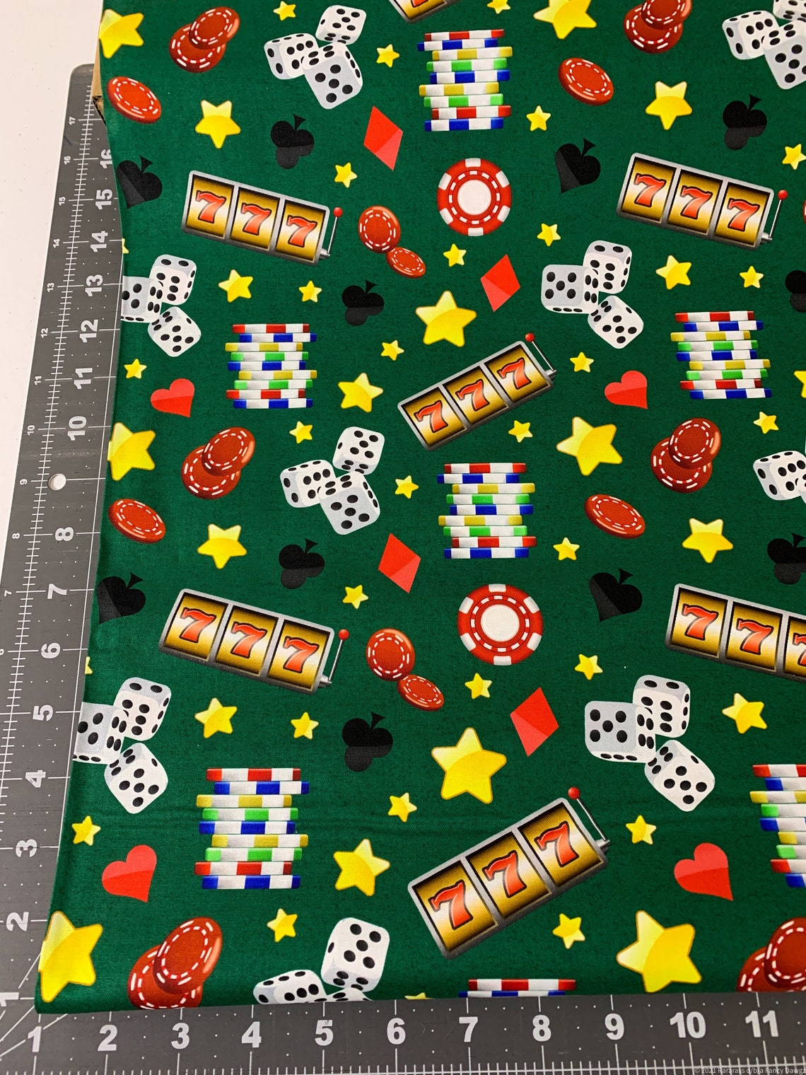 Green Casino Fabric by the Yard 2552 Gambling Fabric Poker Etsy