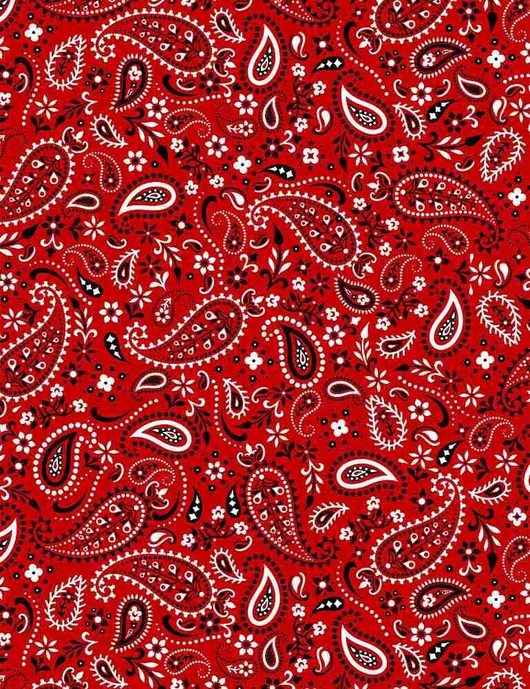 Red Bandana Cotton Fabric by the Yard C1213 Bandana Fabric Red Etsy